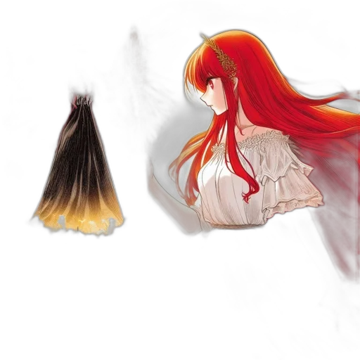 hair, crown, dress, concept art transparent PNG cut-out