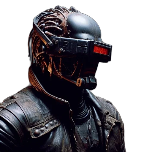robot, mask, face, cyberpunk transparent PNG cut-out
