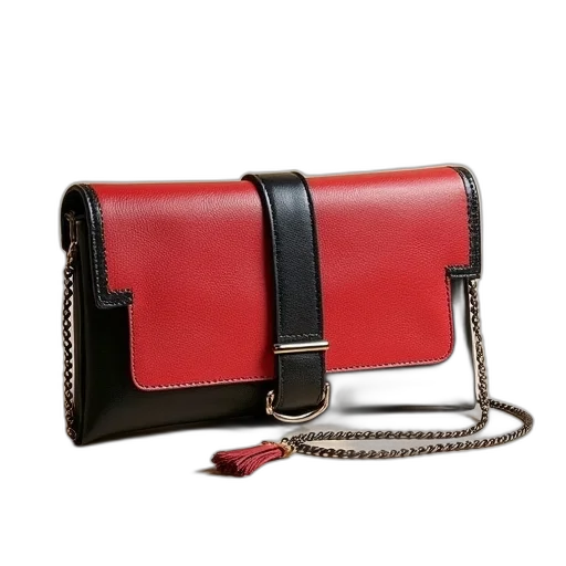 red, clutch, bag, two transparent PNG cut-out
