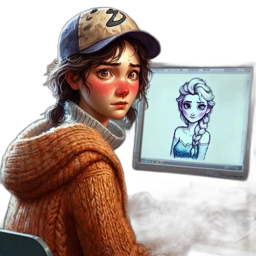face, hat, staff, robot transparent PNG cut-out