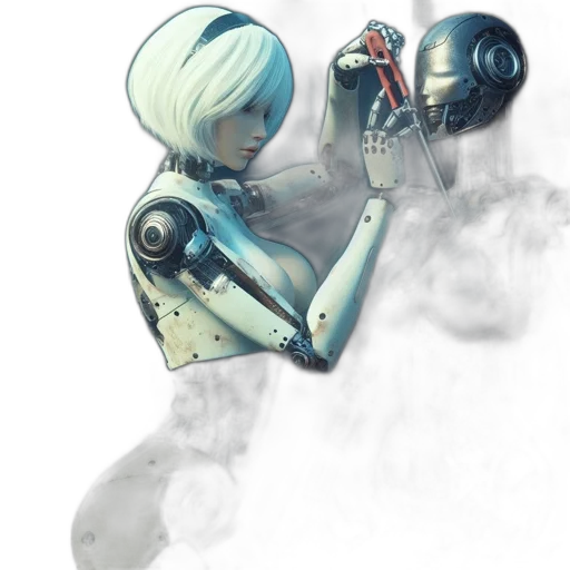 robot, mask, weapon, face transparent PNG cut-out