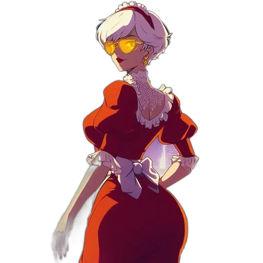 dress, robot, staff, crown transparent PNG cut-out