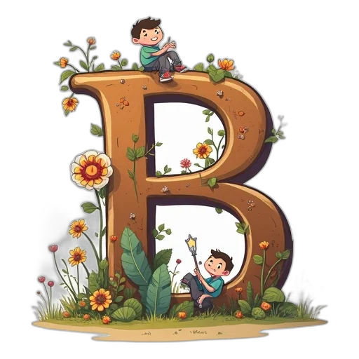 concept art, cartoon, alphabet, letter transparent PNG cut-out