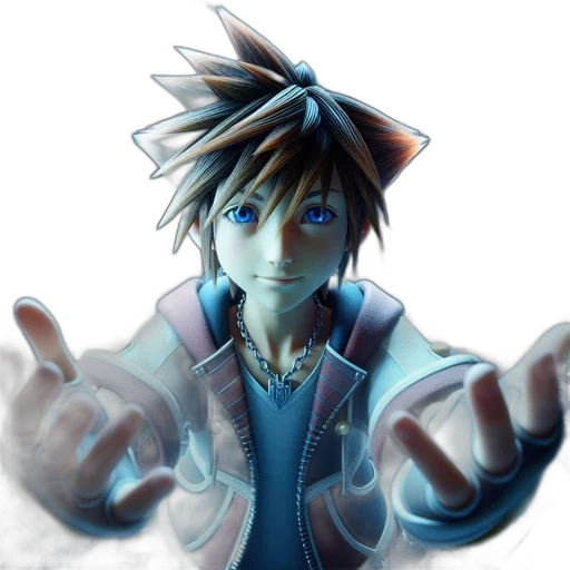 jacket, staff, face, creature transparent PNG cut-out