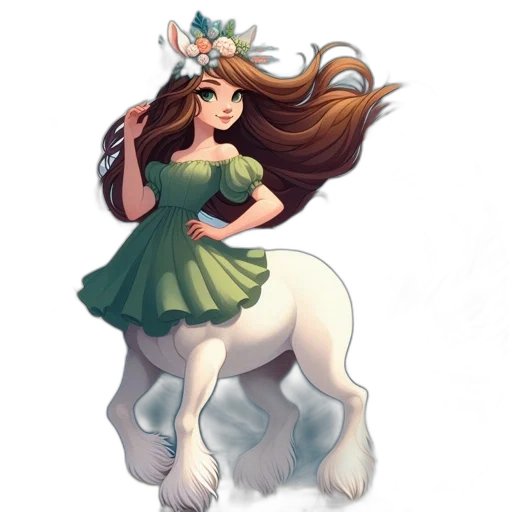 dress, crown, animal, staff transparent PNG cut-out