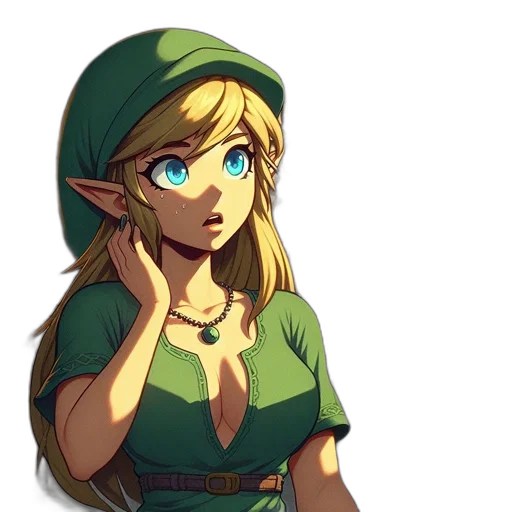 dress, hat, face, staff transparent PNG cut-out
