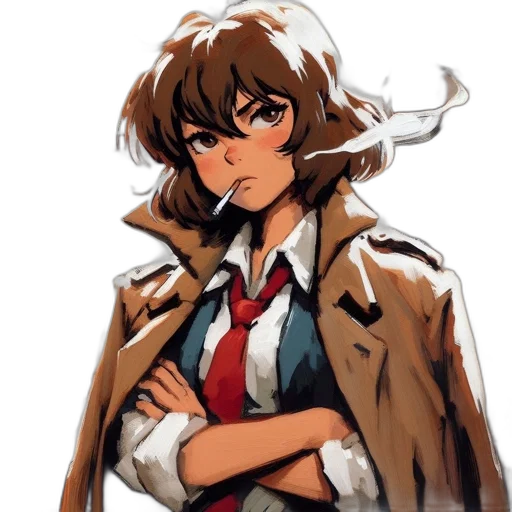 jacket, staff, face, anime transparent PNG cut-out