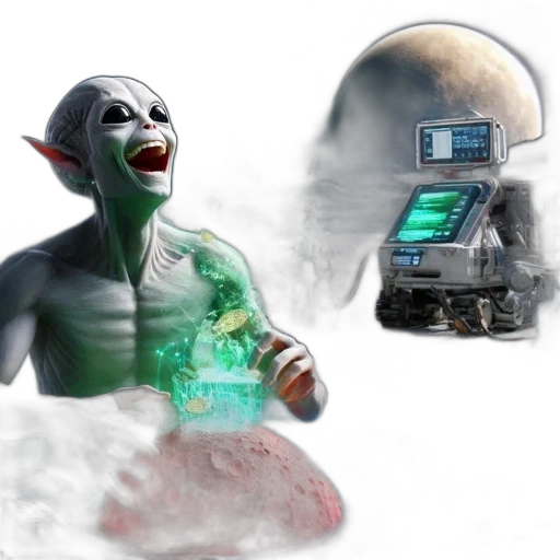 robot, creature, concept art, 3d render transparent PNG cut-out