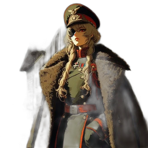 staff, jacket, weapon, hat transparent PNG cut-out