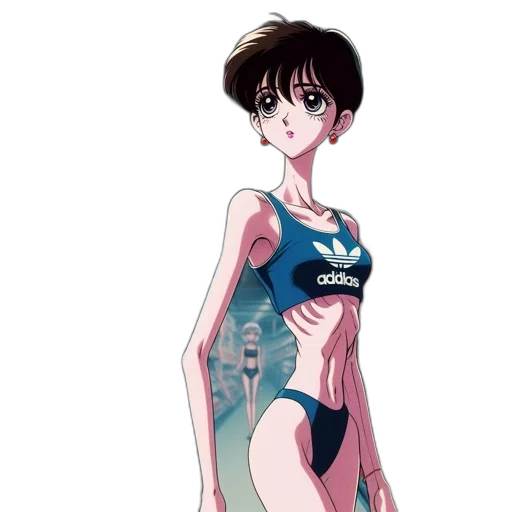 dress, robot, anime, vaporwave transparent PNG cut-out
