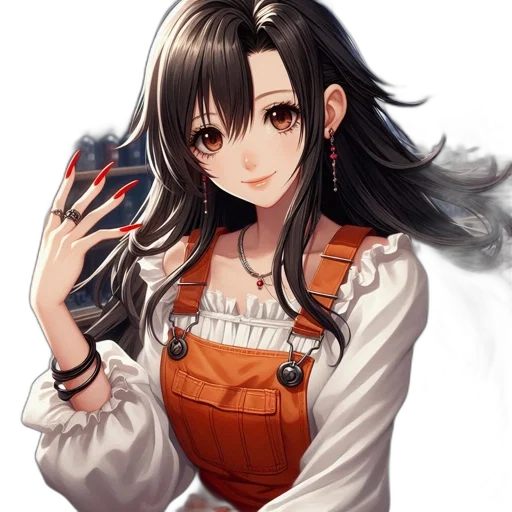 staff, dress, weapon, hair transparent PNG cut-out
