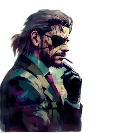 jacket, face, weapon, cyberpunk transparent PNG cut-out
