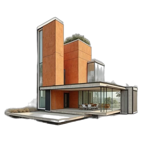 building, 3d render, concept art, photorealistic transparent PNG cut-out