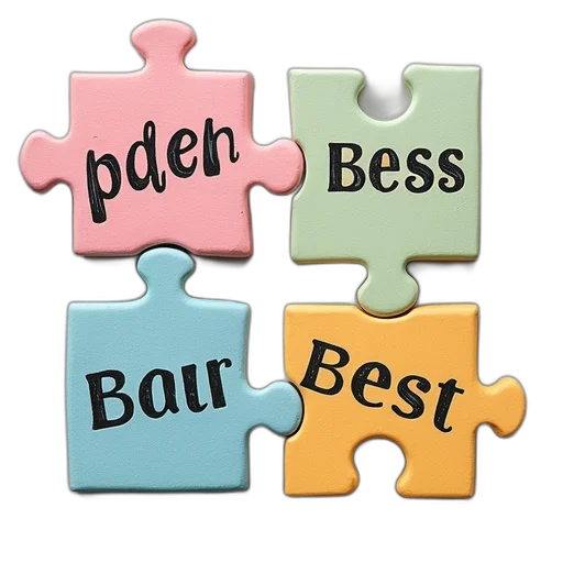 jewelry, four, puzzle, pieces transparent PNG cut-out