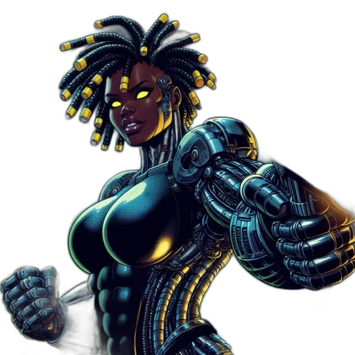 robot, comic book art, concept art, cyberpunk transparent PNG cut-out