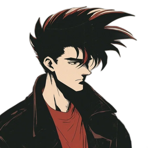 jacket, hair, face, mask transparent PNG cut-out