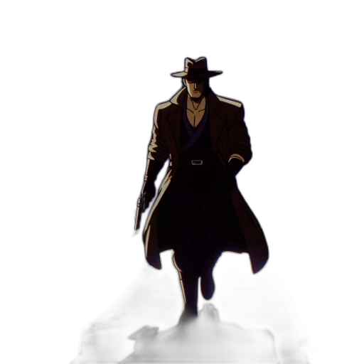 hat, jacket, staff, concept art transparent PNG cut-out