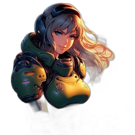 jacket, robot, weapon, face transparent PNG cut-out