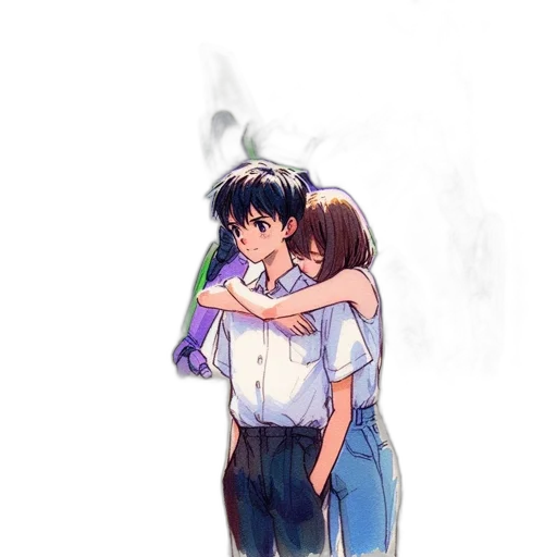 umbrella, anime, watercolor, pixel art transparent PNG cut-out