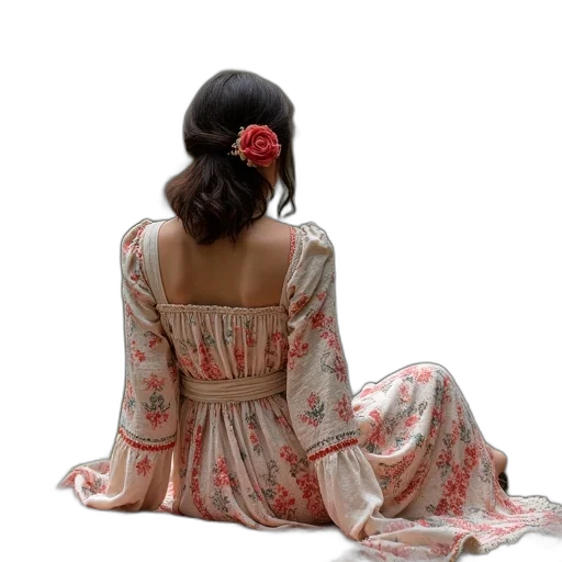 dress, jewelry, hair, flower transparent PNG cut-out