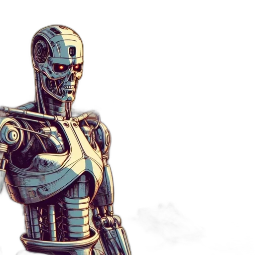 robot, concept art, 3d render, comic book art transparent PNG cut-out
