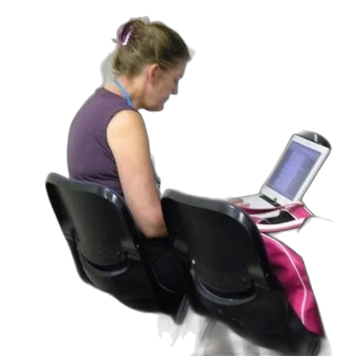 cyberpunk, concept art, woman, sits transparent PNG cut-out