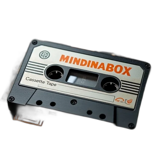 vintage, cassette, tape, black transparent PNG cut-out