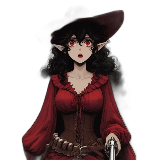 hat, dress, staff, mask transparent PNG cut-out