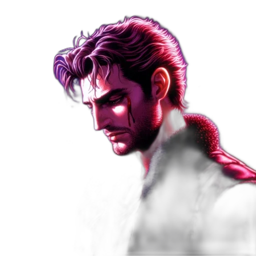 face, comic book art, concept art, pixel art transparent PNG cut-out