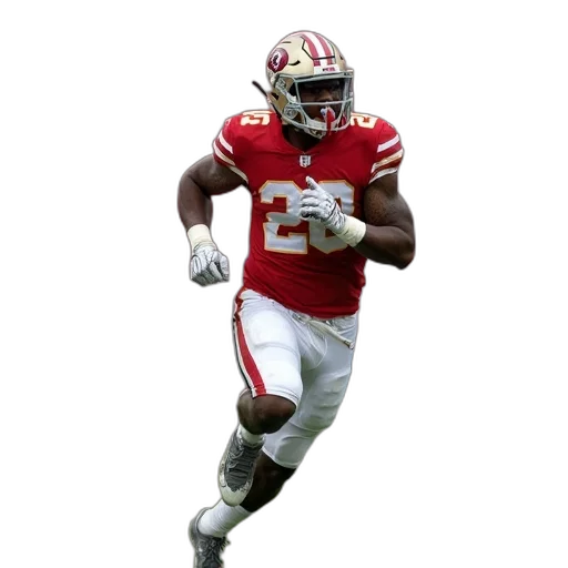 football, player, red, white transparent PNG cut-out