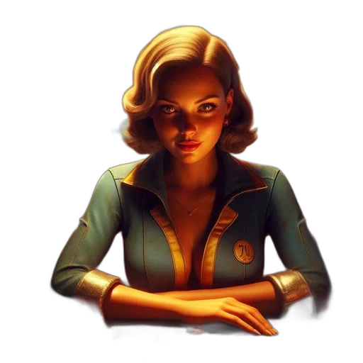 jacket, staff, face, comic book art transparent PNG cut-out
