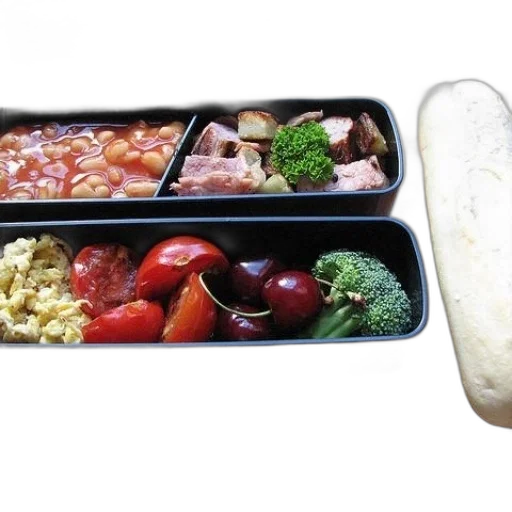 food, bento, box, filled transparent PNG cut-out