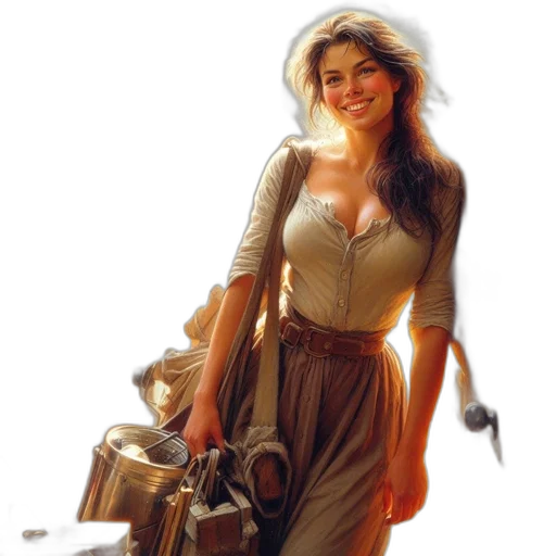 dress, staff, weapon, fantasy art transparent PNG cut-out