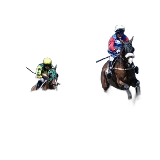 two, jockeys, horses, racing transparent PNG cut-out