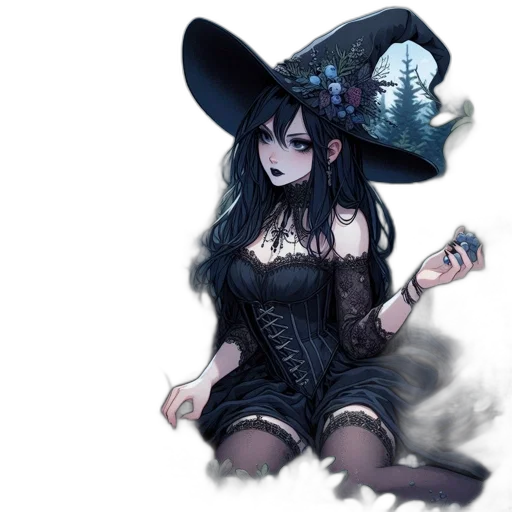 hat, dress, staff, mask transparent PNG cut-out