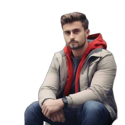 jacket, face, furniture, staff transparent PNG cut-out