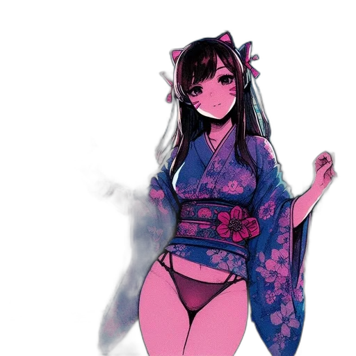 dress, flower, staff, anime transparent PNG cut-out