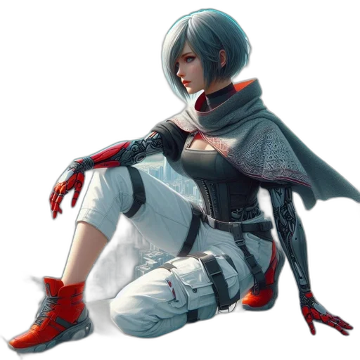 jacket, robot, weapon, mask transparent PNG cut-out