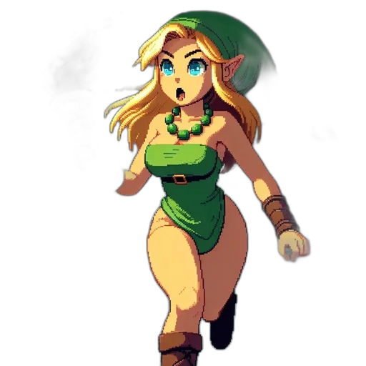 dress, staff, pixel art, concept art transparent PNG cut-out