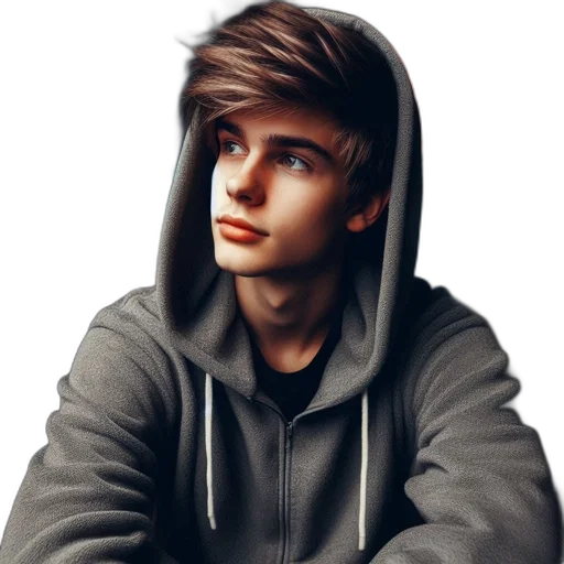 jacket, face, photorealistic, cartoon transparent PNG cut-out