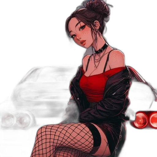 car, dress, jacket, cyberpunk transparent PNG cut-out