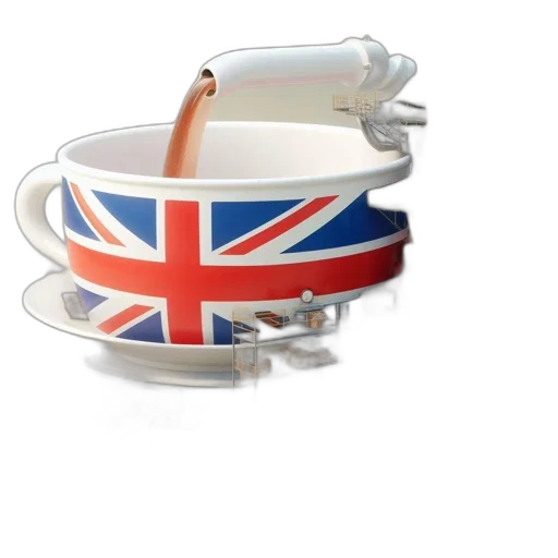3d render, inside, british-themed, tea transparent PNG cut-out