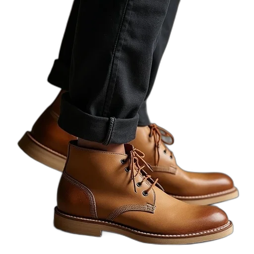shoes, photorealistic, 3d render, earth tones transparent PNG cut-out