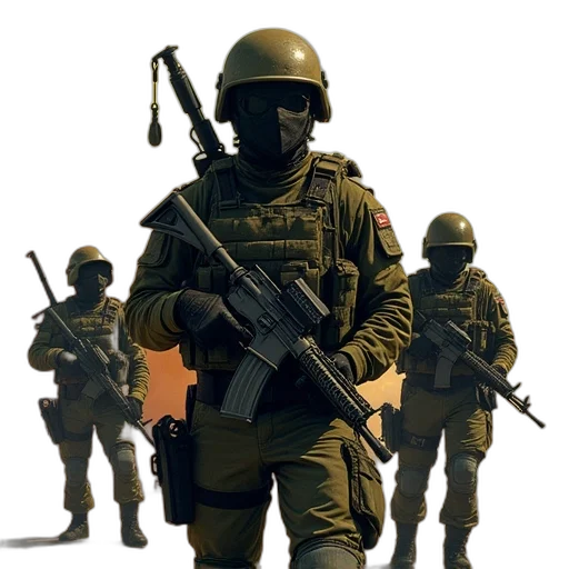 weapon, staff, mask, jacket transparent PNG cut-out