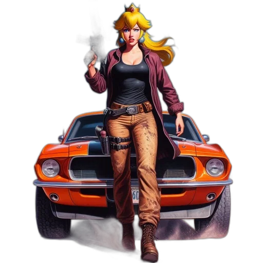 car, jacket, weapon, concept art transparent PNG cut-out