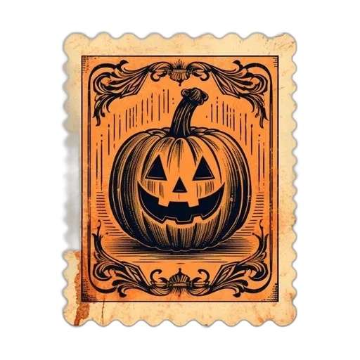 aged, vintage, halloween, postcard transparent PNG cut-out