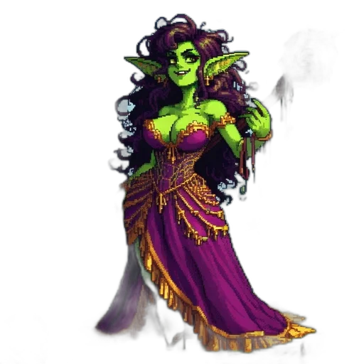 dress, fantasy art, concept art, pixel art transparent PNG cut-out