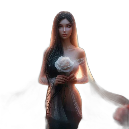 dress, flower, mask, creature transparent PNG cut-out