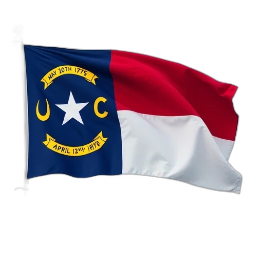 flag, north, carolina, displayed transparent PNG cut-out