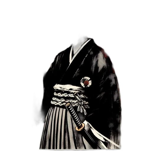 dress, jacket, staff, mask transparent PNG cut-out
